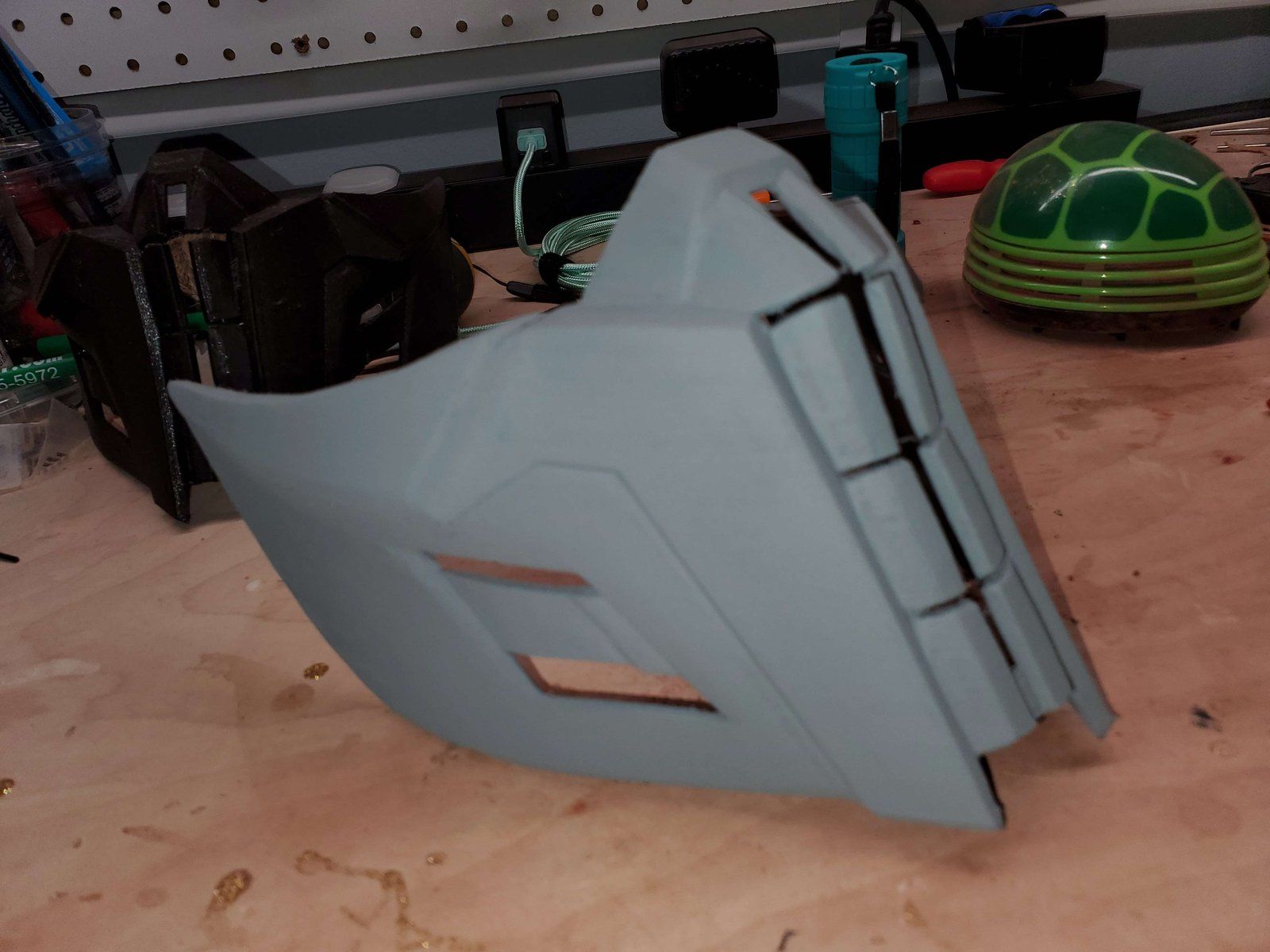 The half mask fresh off the printer